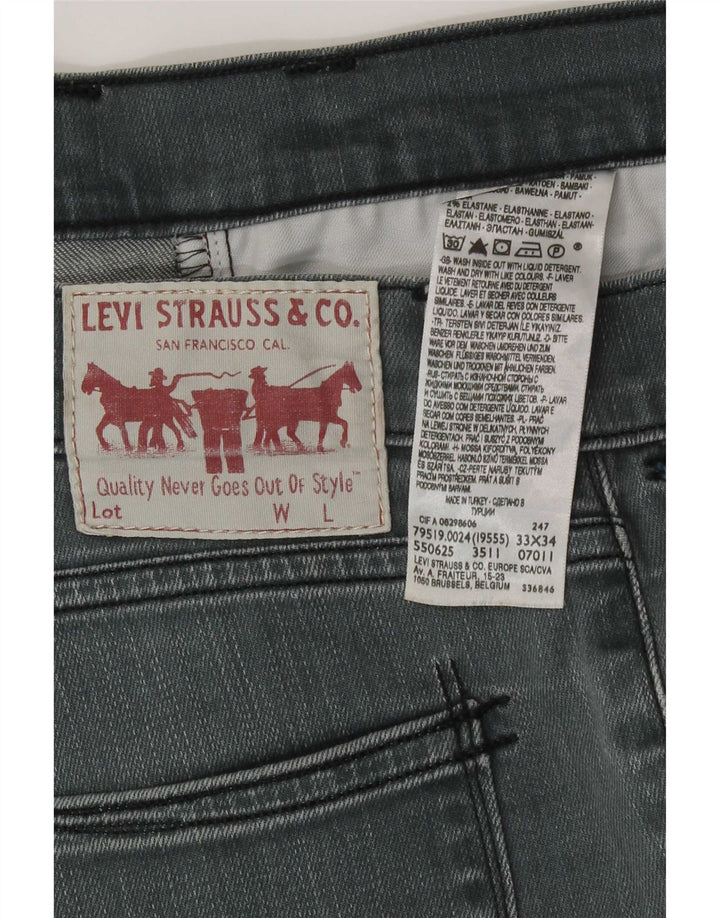 Jeans slim da uomo Levi's W33 L34 cotone grigio
