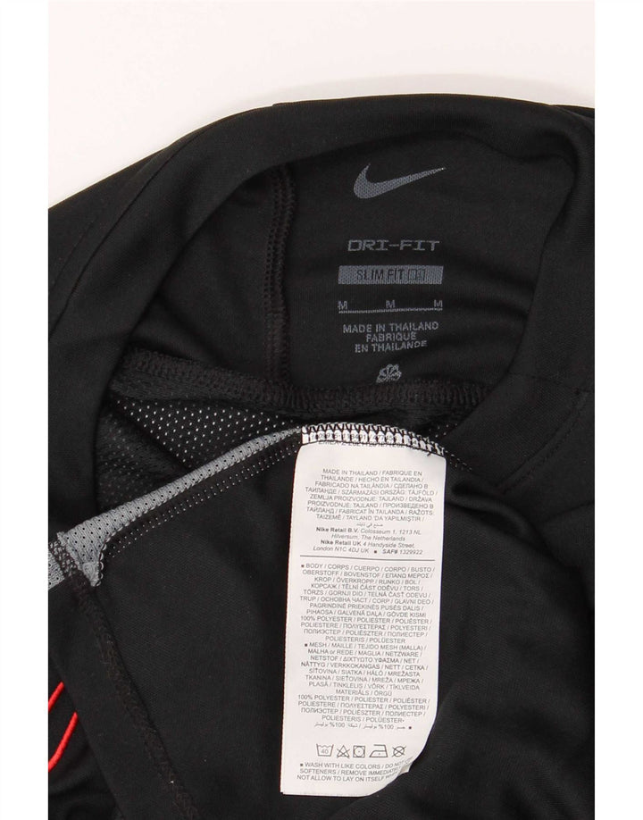 T-shirt Nike da uomo Dri Fit Slim, parte superiore in poliestere color block medio nero