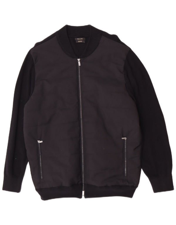 Giubbotto bomber da uomo Massimo Dutti UK 42 XL cotone nero