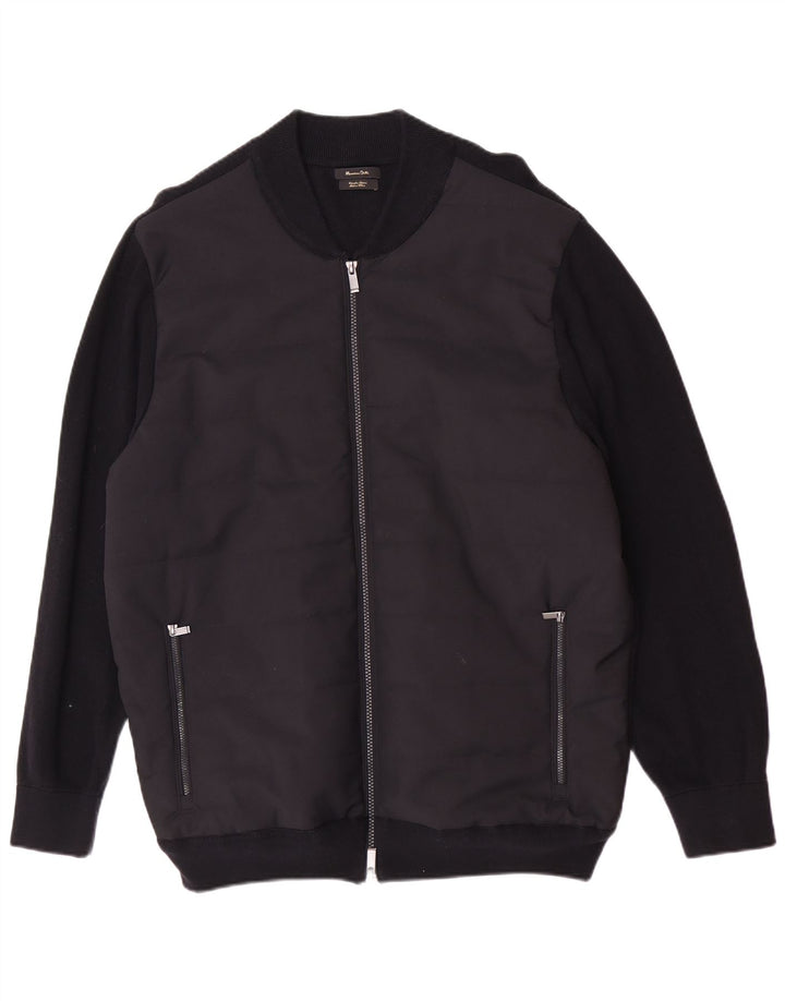 Giubbotto bomber da uomo Massimo Dutti UK 42 XL cotone nero