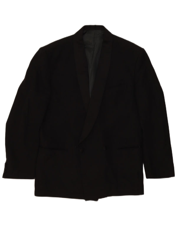 Giacca Blazer Doppiopetto Uomo Lebole IT 52 XL Lana Vergine Nera