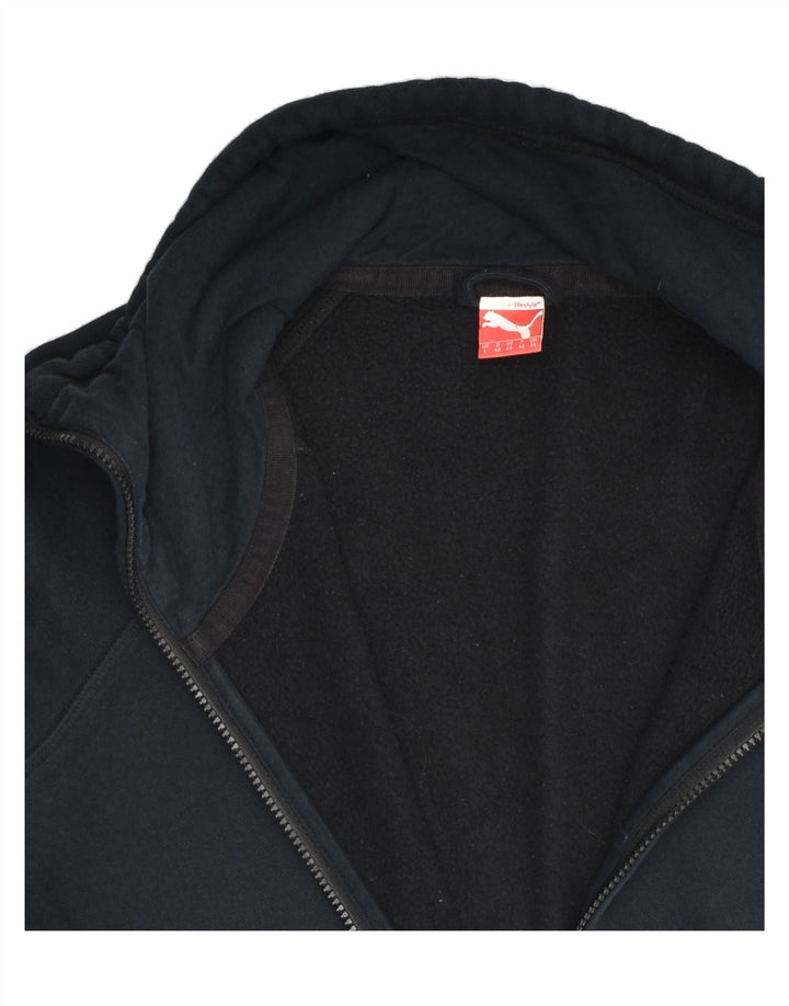 PUMA Womens Tracksuit Top Jacket UK 14 Large  Navy Blue Cotton | Vintage Puma | Thrift | Second-Hand Puma | Used Clothing | Messina Hembry 