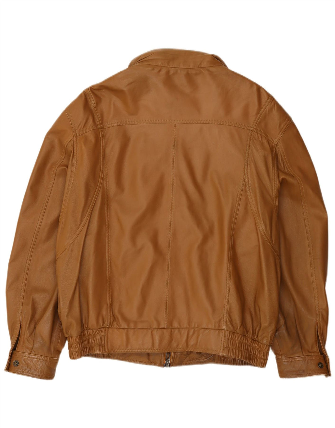 Giacca bomber da uomo vintage in pelle EU 50 grande in pelle marrone