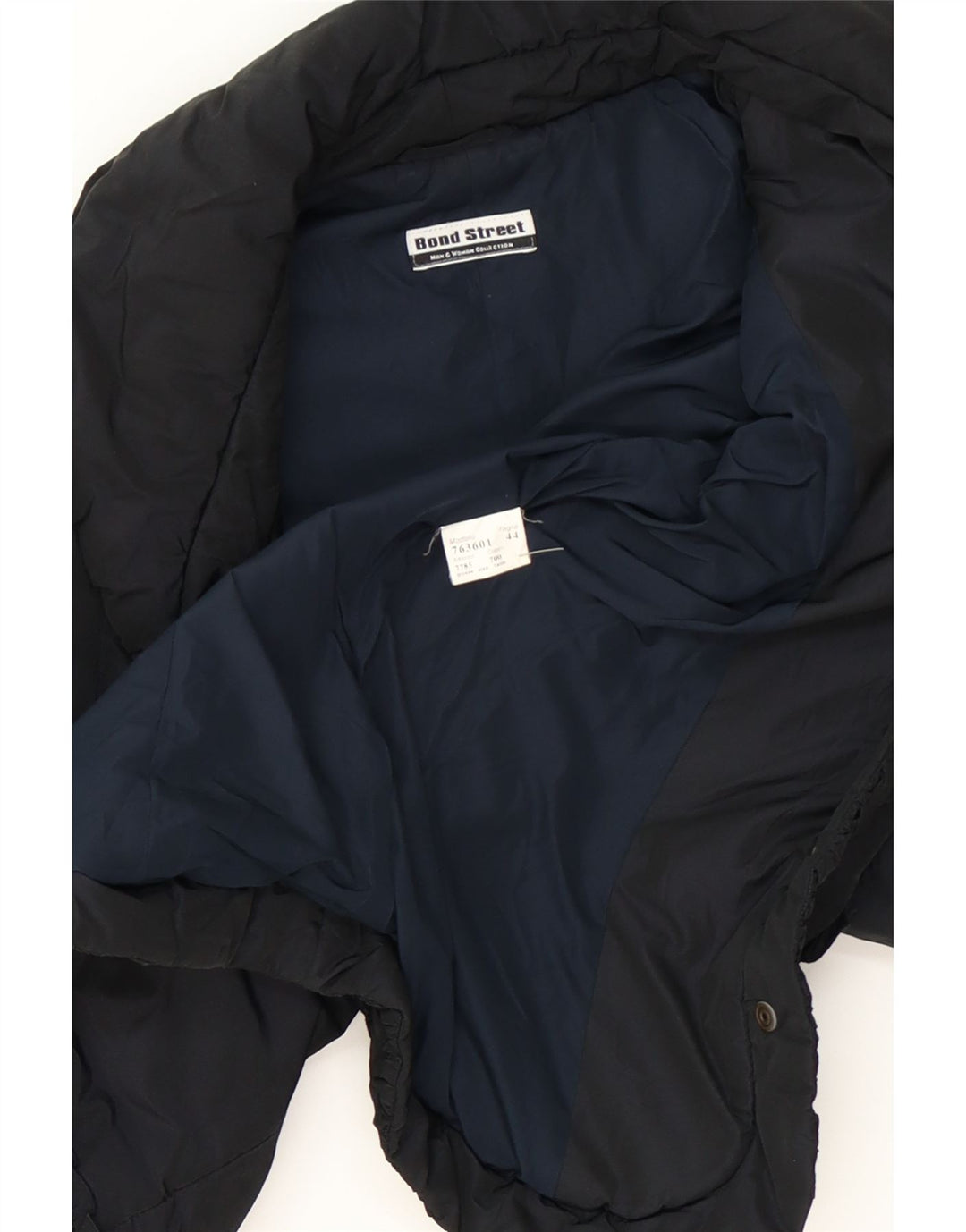 BOND STREET Womens Padded Blazer Jacket IT 44 Medium Navy Blue Polyester Vintage Bond Street and Second-Hand Bond Street from Messina Hembry 