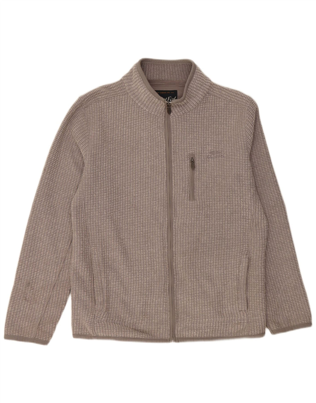 WEIRD FISH Giacca in pile da uomo UK 40 Large Grigio Poliestere