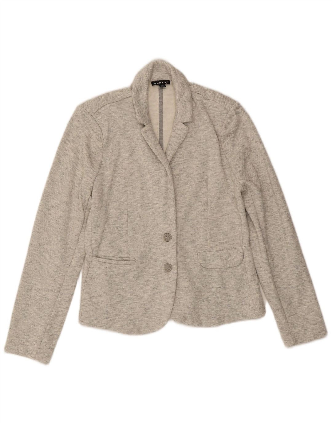 Giacca blazer da donna a 2 bottoni Whistles UK 12 Cotone screziato grigio medio