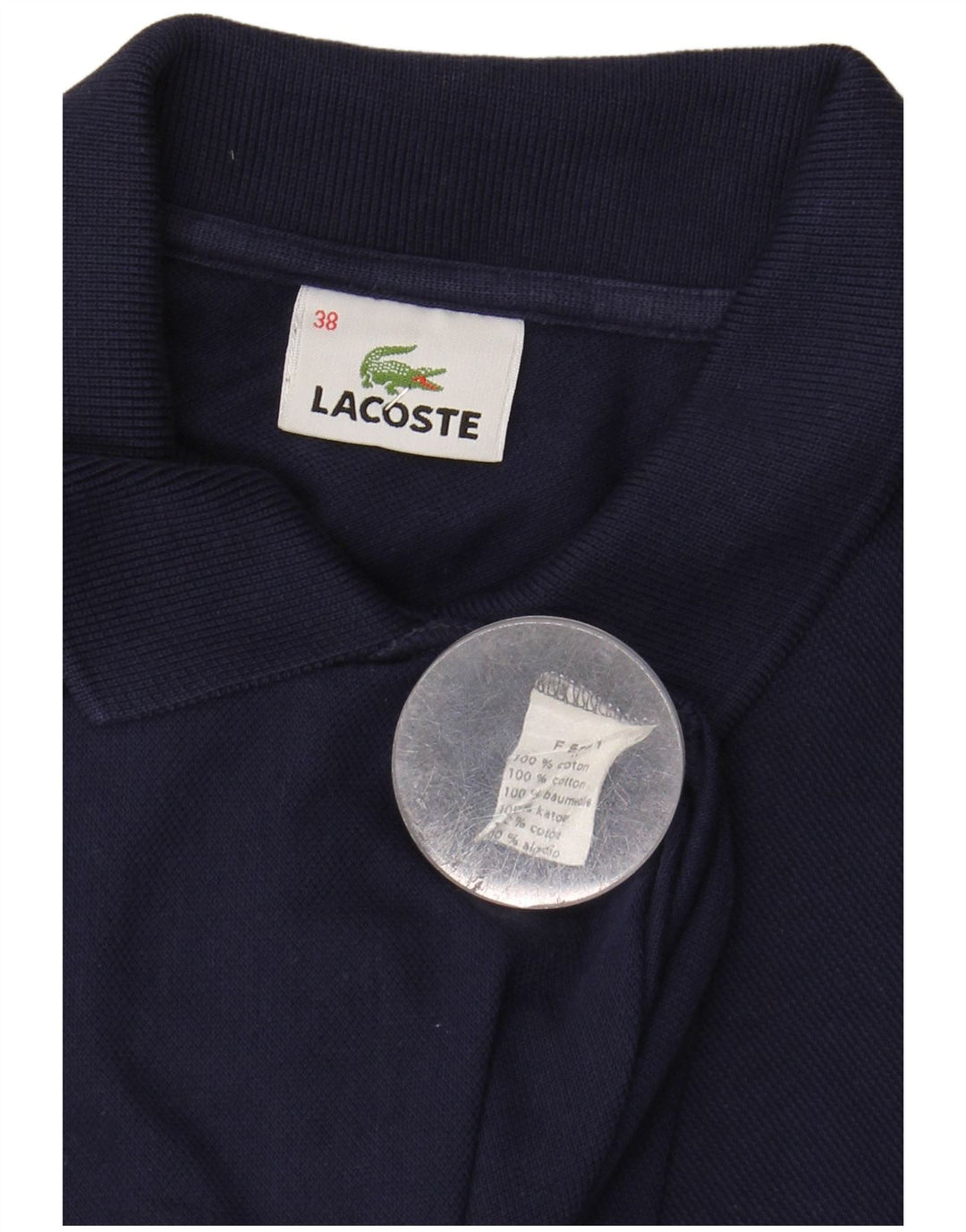 Polo da donna LACOSTE taglia 38 media cotone blu navy