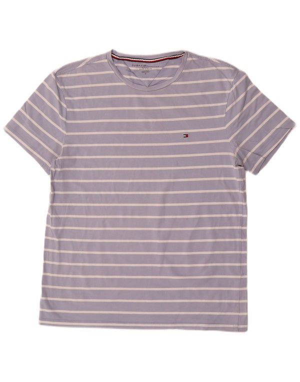 T-shirt slim fit da donna Tommy Hilfiger Top UK 14 Cotone a righe blu medio