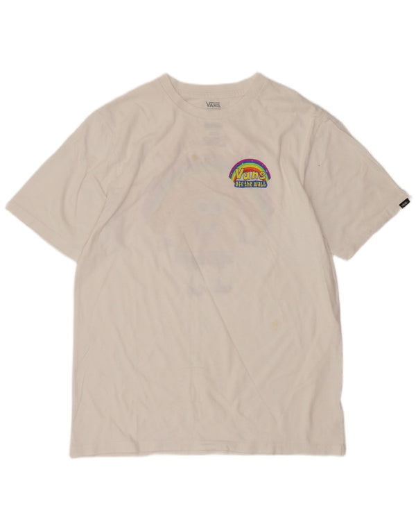 T-shirt grafica per ragazze Vans Classic Fit 14-15 anni XL bianca Cartoon