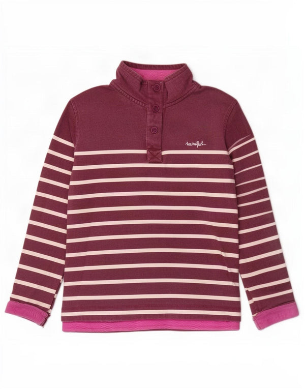 Felpa oversize da donna Weird Fish, maglione UK 16, grande a righe bordeaux
