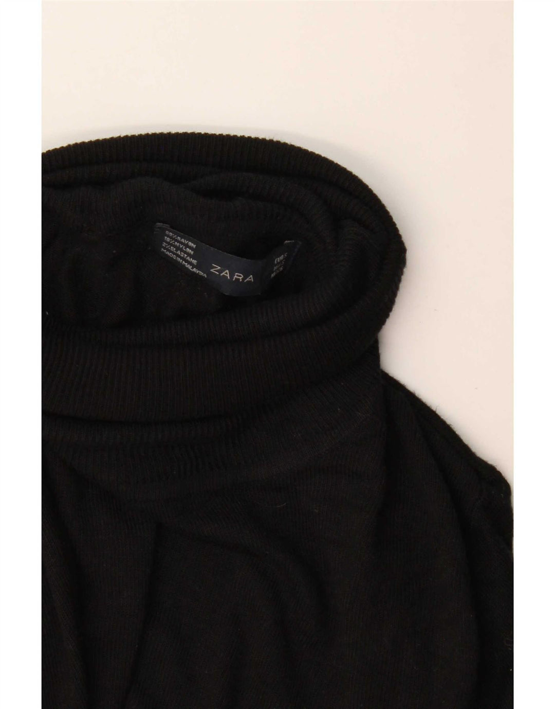 Maglione maglione collo alto da donna Zara UK 10 piccolo rayon nero