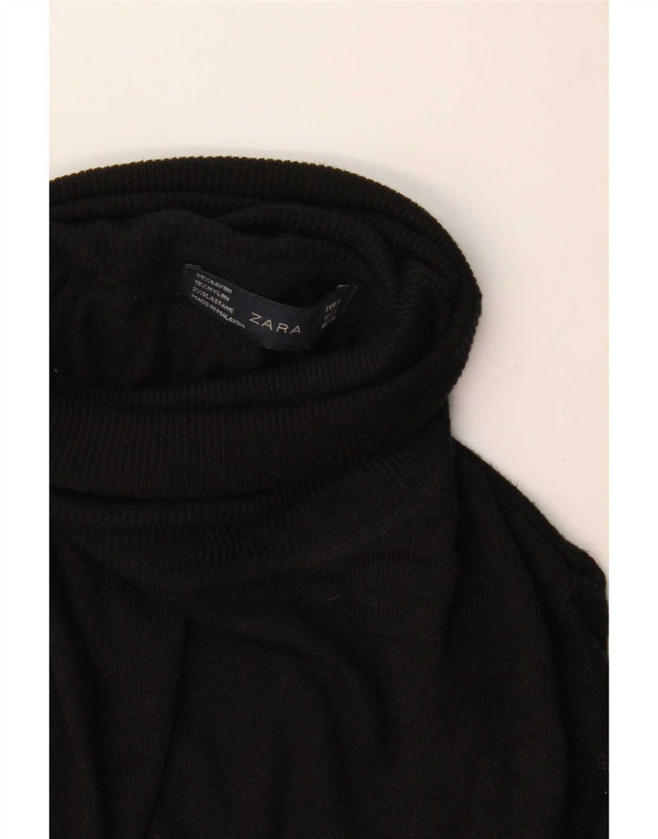 Maglione maglione collo alto da donna Zara UK 10 piccolo rayon nero