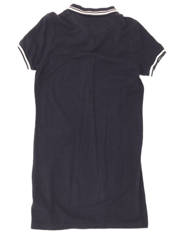 Superdry Womens Polo Dress UK 12 Medium Navy Blue Cotton