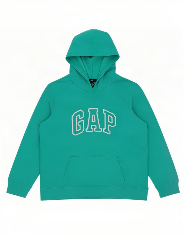 Gap Womens Graphic Hoodie Jumper UK 18 XL Turquoise Cotton