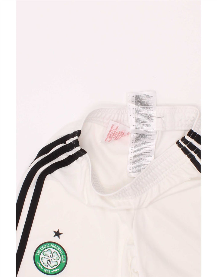 Pantaloncini sportivi Adidas da ragazzo Boston Celtics 5-6 anni in poliestere bianco