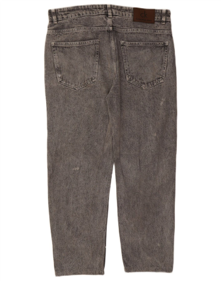 CALVIN KLEIN Mens Distressed Cropped Jeans W34 L25 Grey