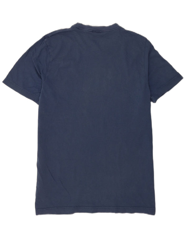 T-shirt da uomo Adidas Top media in cotone blu navy