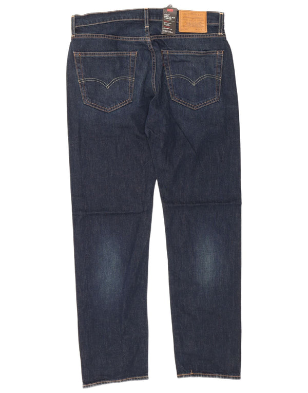 LEVI'S Jeans da uomo 502 affusolati W34 L32 cotone blu navy