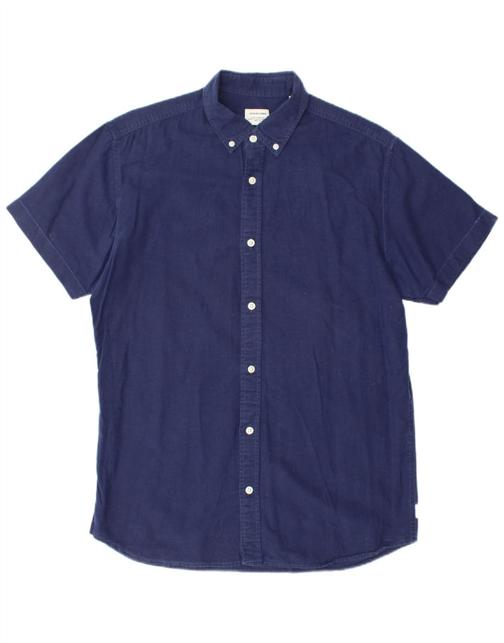 JACK & JONES Camicia a maniche corte da uomo Blu navy medio