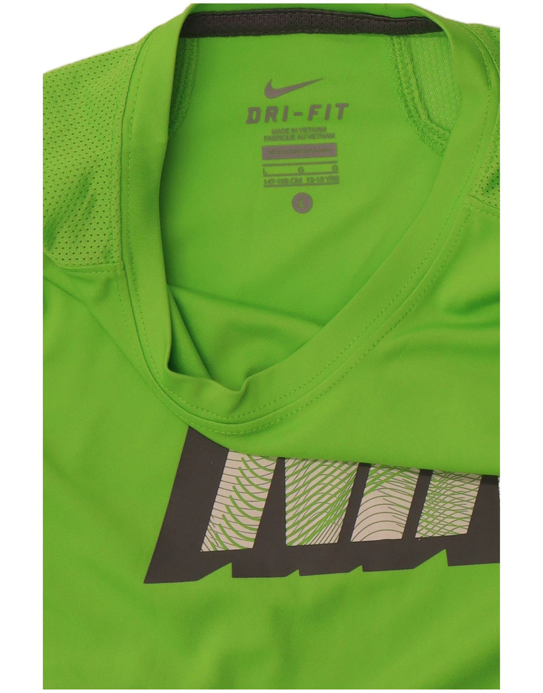 Canotta grafica NIKE da ragazzo Dri Fit 12-13 anni, taglia grande, verde