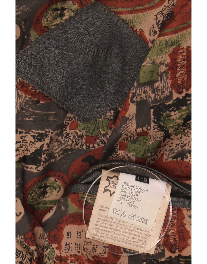 Giacca in pelle vintage da uomo UK 42 XL nera