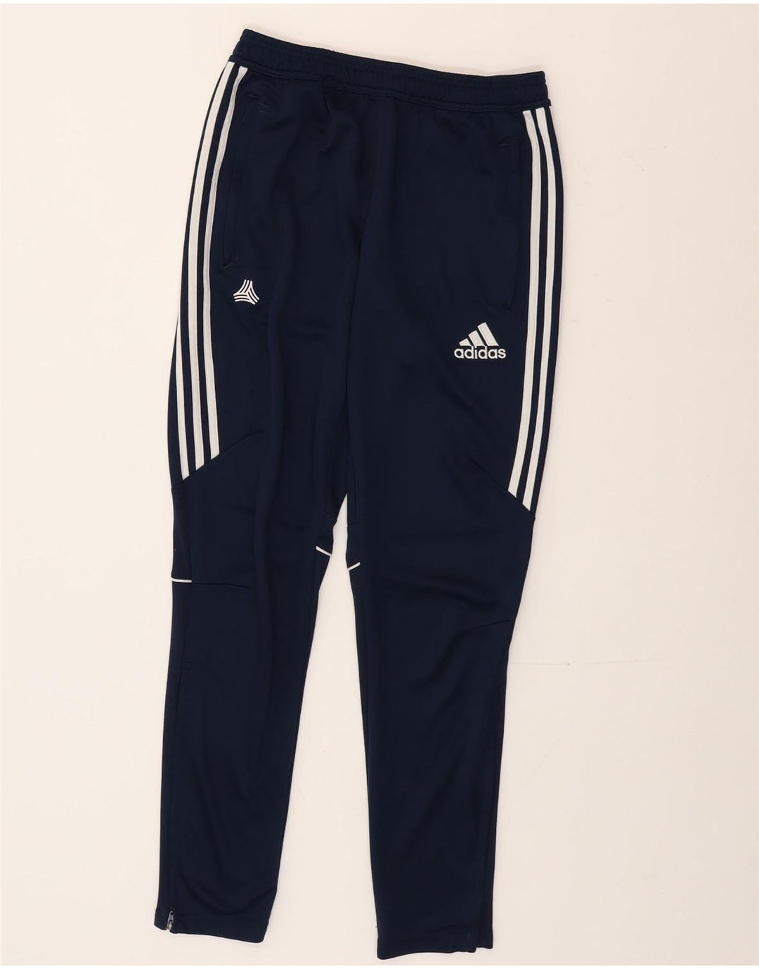 Pantaloni da tuta da uomo Adidas Small in poliestere blu navy