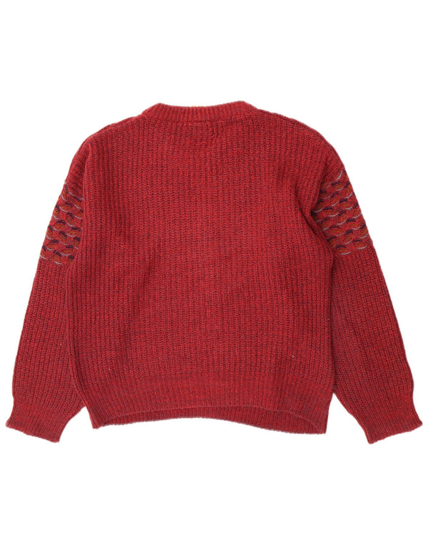 Maglione da uomo girocollo Fiume IT 46 piccolo acrilico geometrico marrone