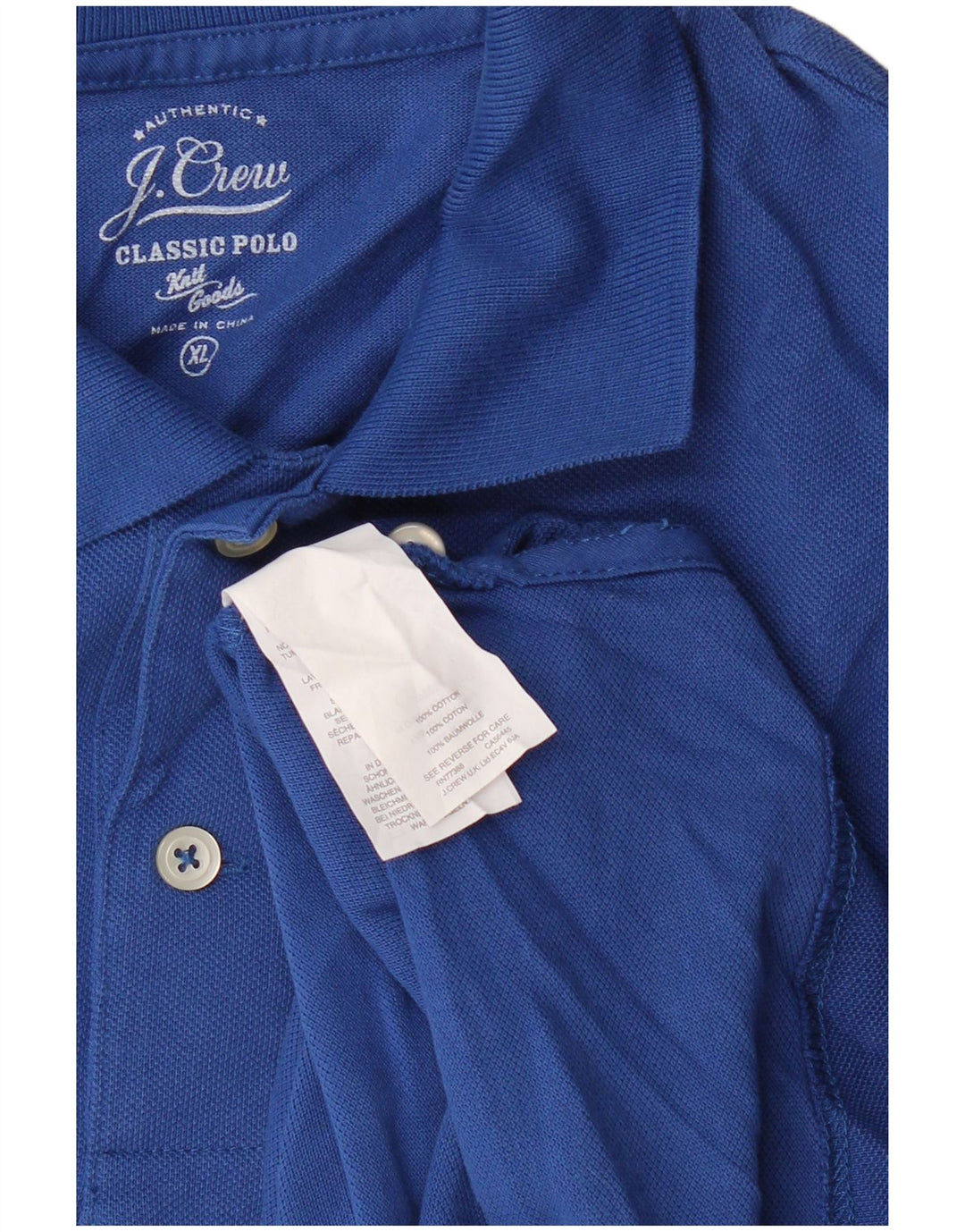 J. CREW Polo da uomo a maniche lunghe vestibilità classica XL in cotone blu