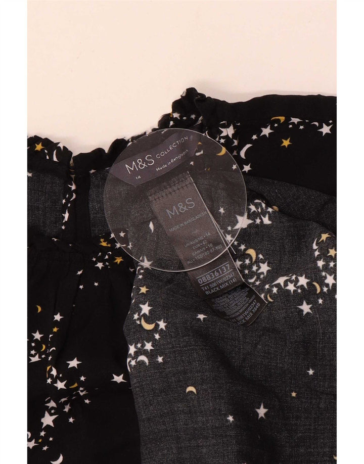 Camicetta da donna con motivo astratto Marks & Spencer Top UK 14 grande nera