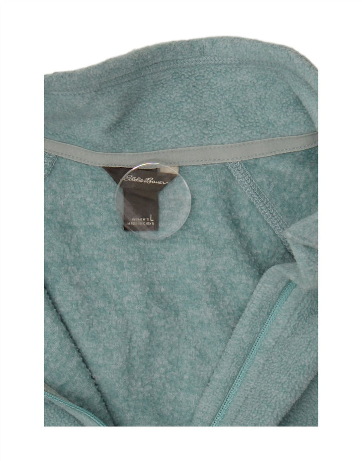 EDDIE BAUER Womens Zip Neck Fleece Jumper UK 16 Large Blue Vintage Eddie Bauer and Second-Hand Eddie Bauer from Messina Hembry 
