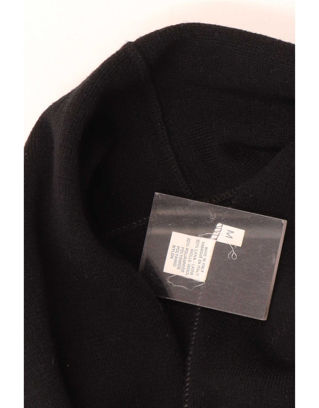 Maglione cardigan oversize da donna vintage UK 14 lana nera media