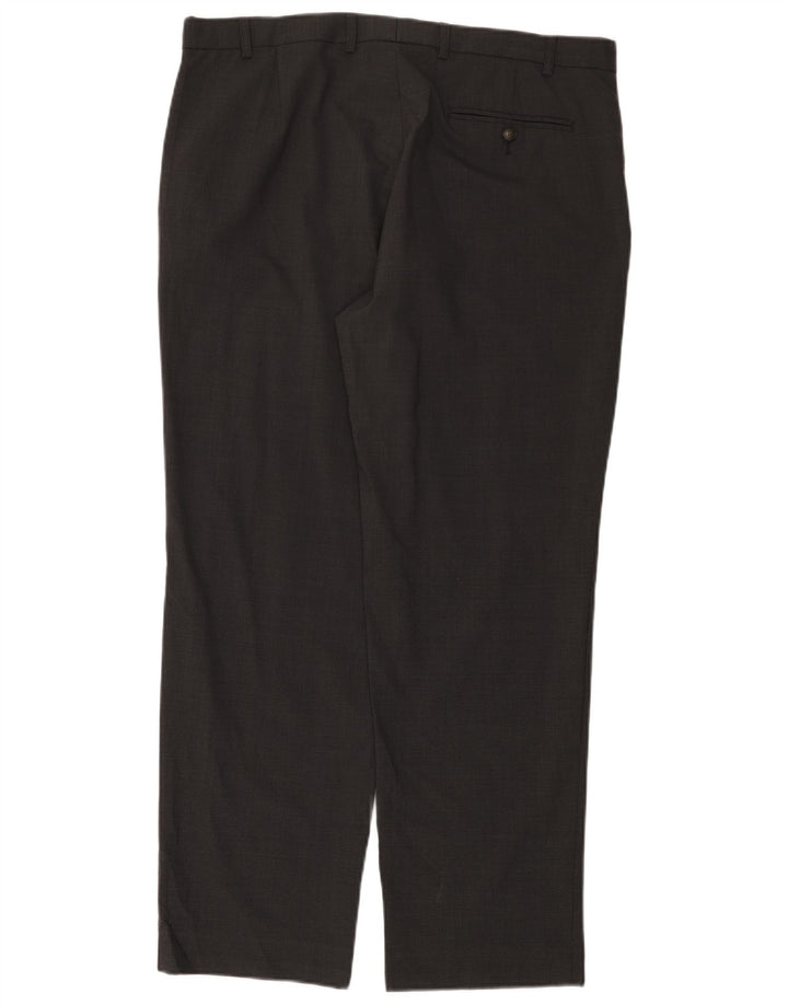 Pantaloni da abito dritti da uomo Marks & Spencer W38 L31 lana grigia