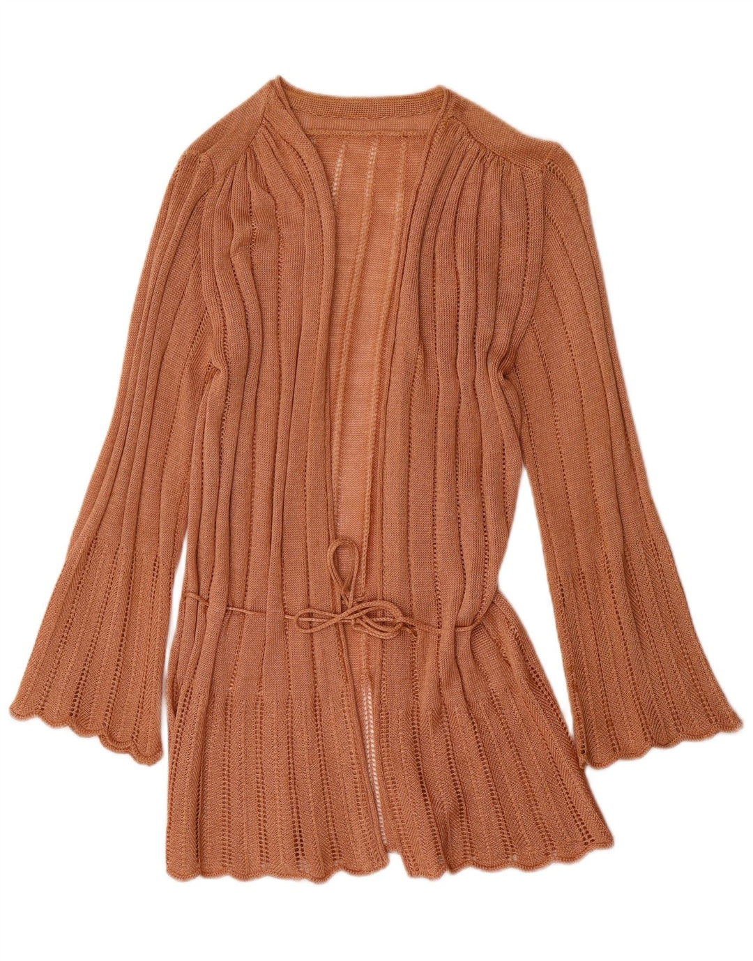 Maglione cardigan avvolgente da donna vintage IT 44 acrilico marrone medio