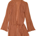 Maglione cardigan avvolgente da donna vintage IT 44 acrilico marrone medio