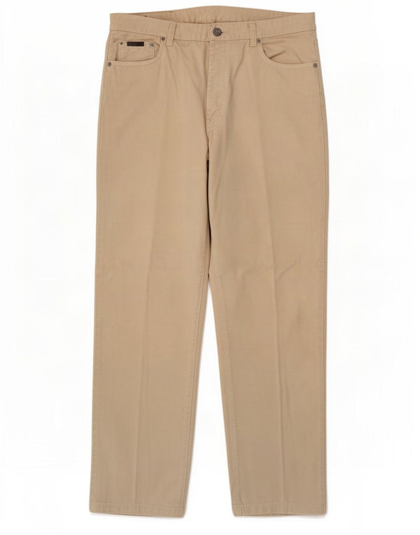 Pantaloni casual dritti da uomo Calvin Klein W34 L30 in cotone beige