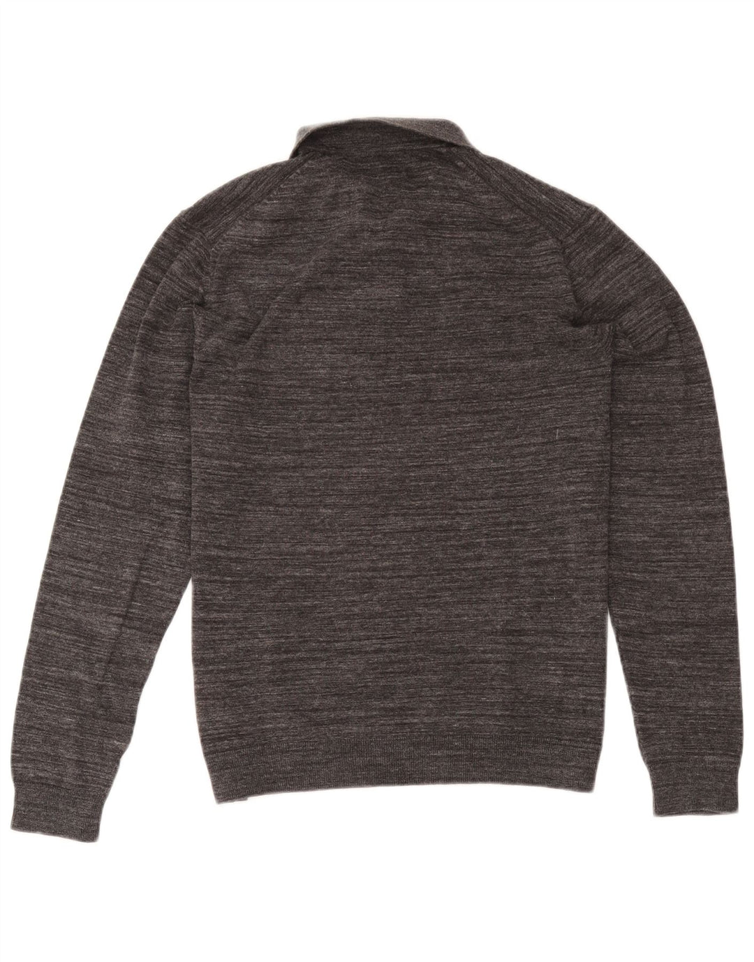 Maglione da uomo Marks & Spencer con collo alto in cotone screziato grigio medio