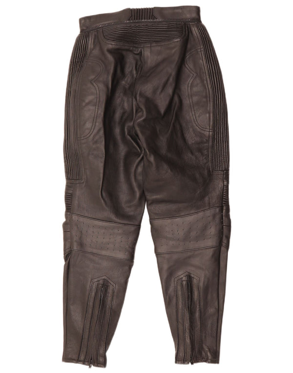 Pantaloni da motociclista in pelle da donna LOUIS EU 36 Small W28 L27 Pelle nera