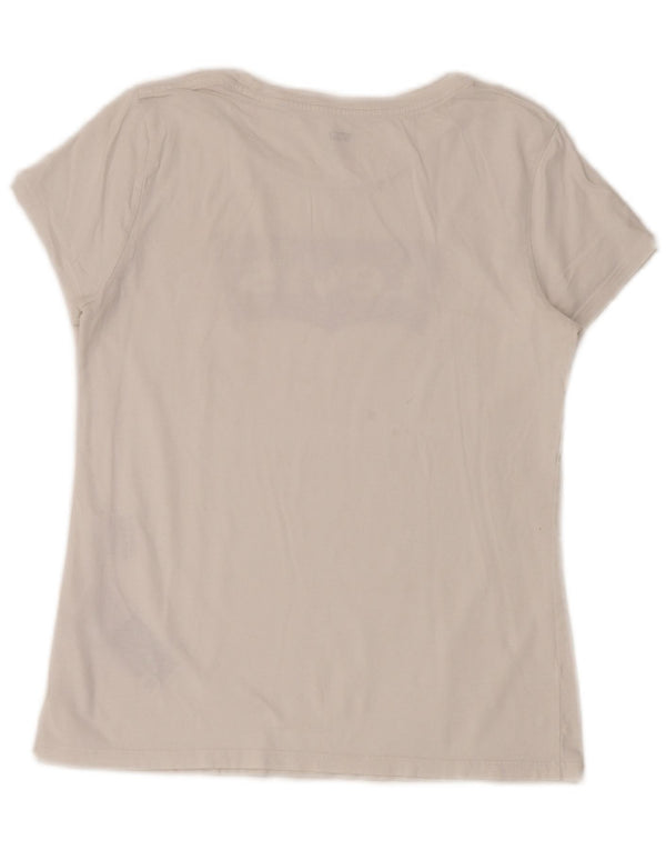 T-shirt grafica da donna Levi's Top UK 14 cotone bianco medio