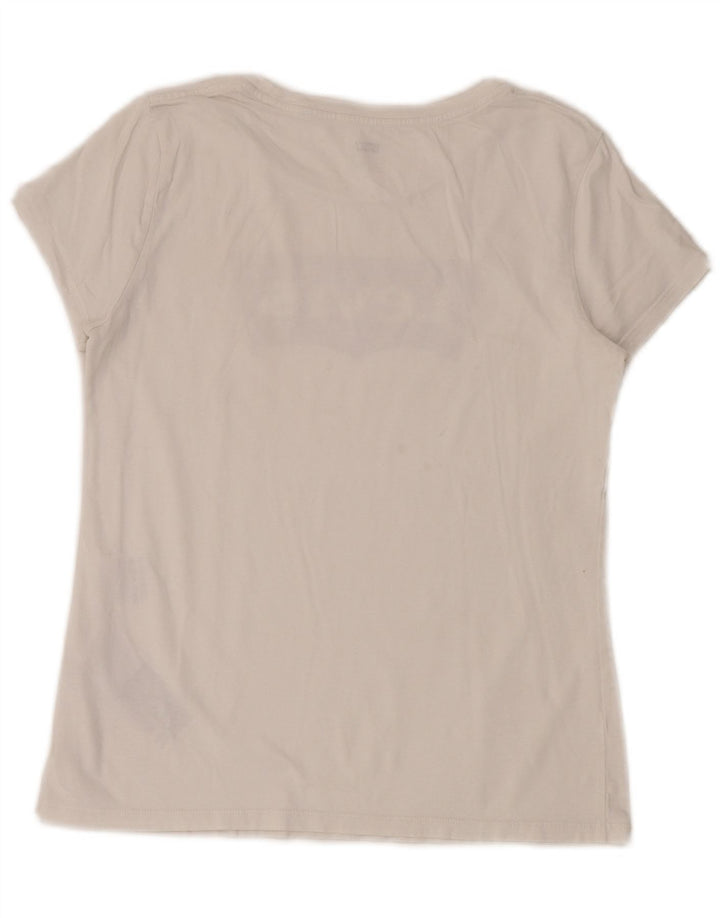 T-shirt grafica da donna Levi's Top UK 14 cotone bianco medio