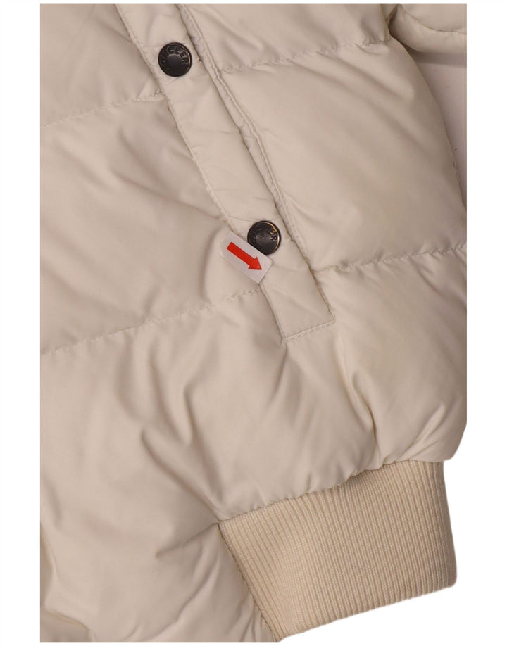 MONCLER Piumino Bambina con Cappuccio 5-6 Anni Nylon Bianco