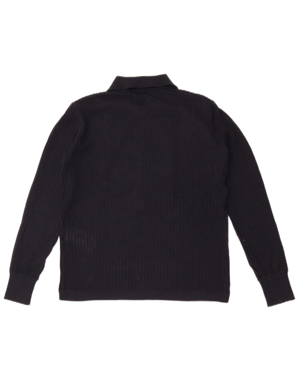 Maglione maglione oversize da donna Giorgio Armani con collo a polo IT 38 XS Blu navy