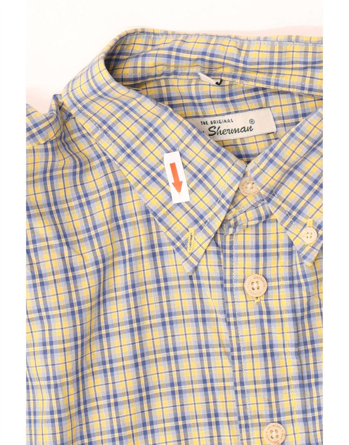 Camicia da uomo Ben Sherman grande in cotone a quadri blu