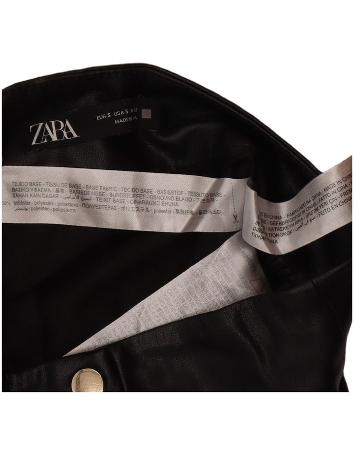 Minigonna Zara da donna in ecopelle piccola W26 poliestere nero
