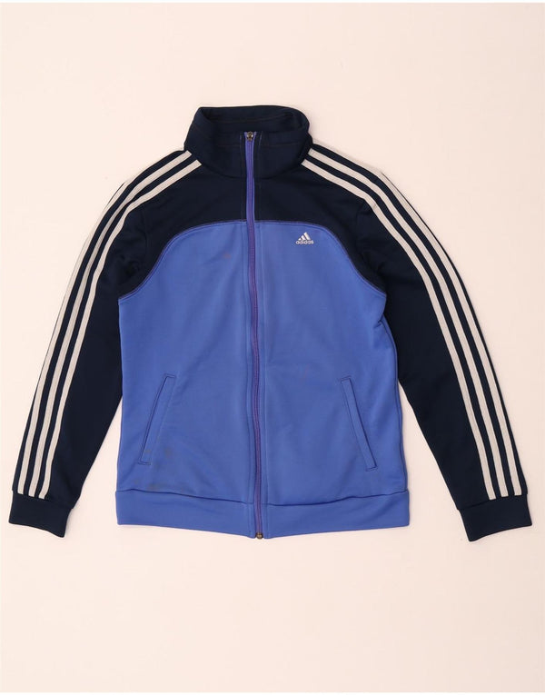 Giacca da ginnastica Adidas Climalite da donna UK 4/6 XS Blu Colourblock