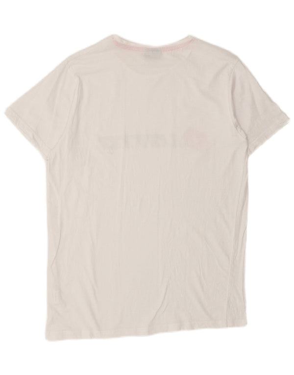 T-shirt grafica da uomo LOTTO Top in cotone bianco medio