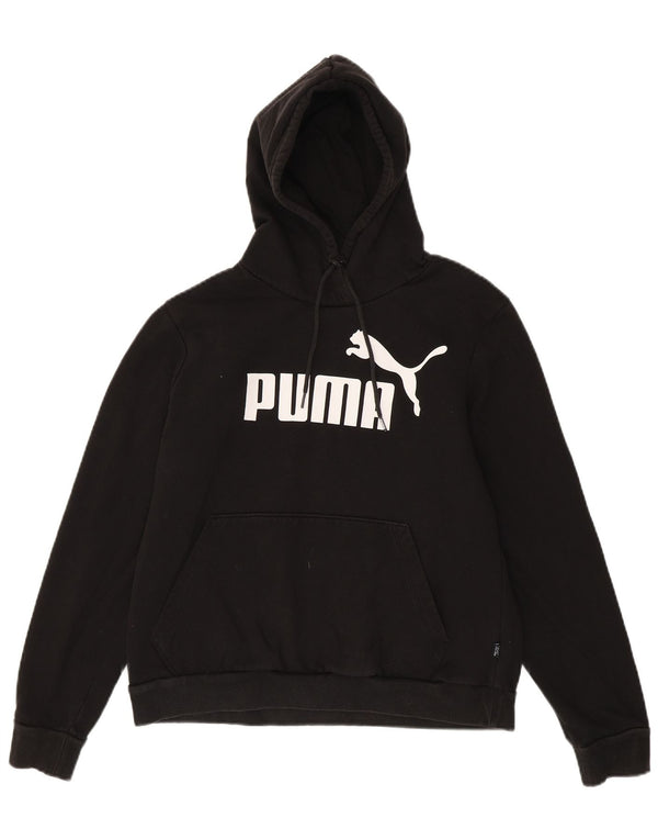 Felpa con cappuccio grafica da donna Puma UK 16 grande cotone nero