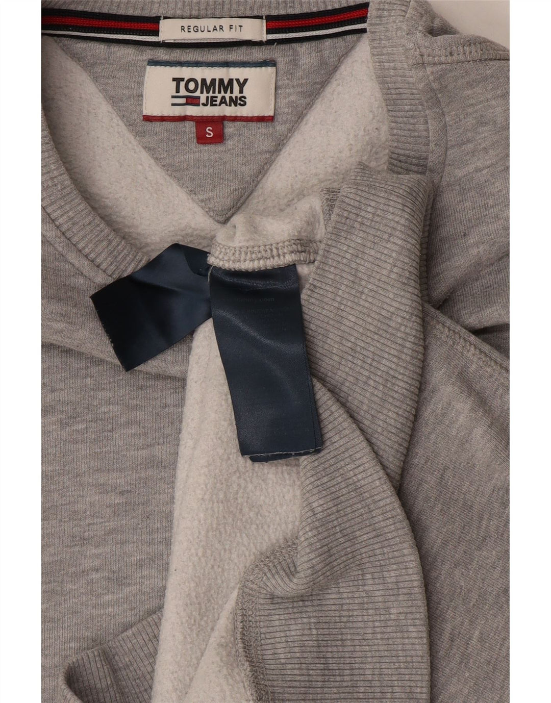 TOMMY HILFIGER Felpa da uomo vestibilità regolare maglione piccolo grigio chiazzato