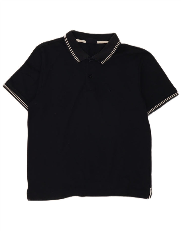 Polo da uomo Champion piccola in cotone a righe blu navy