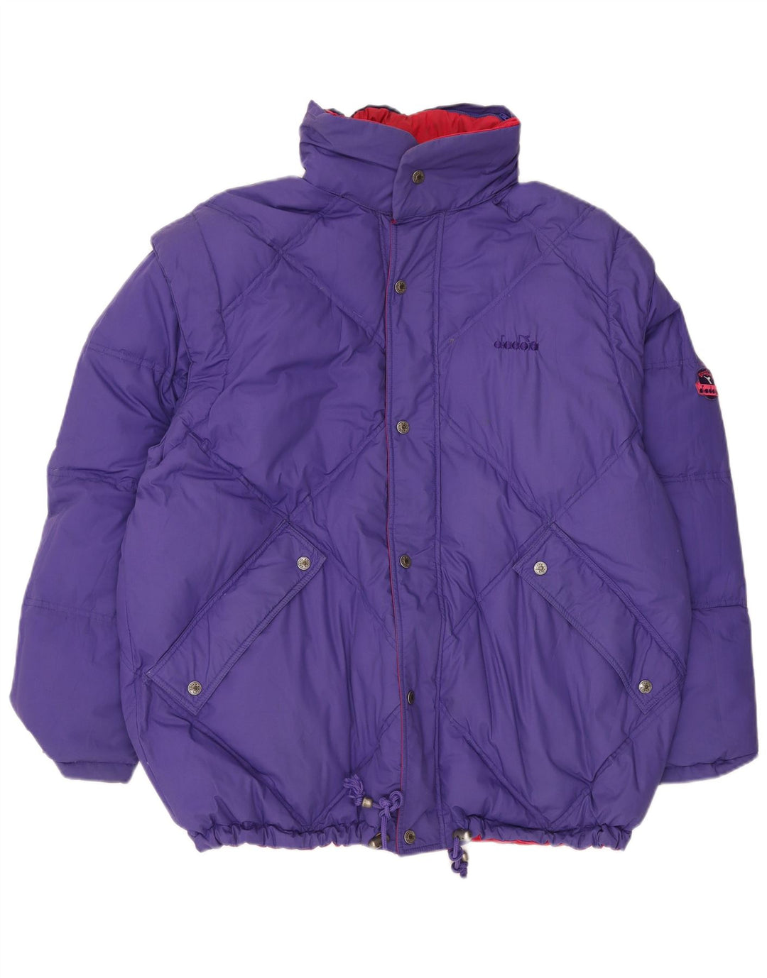 DIADORA Giacca imbottita oversize reversibile da uomo UK 42 XL Poliestere rosso