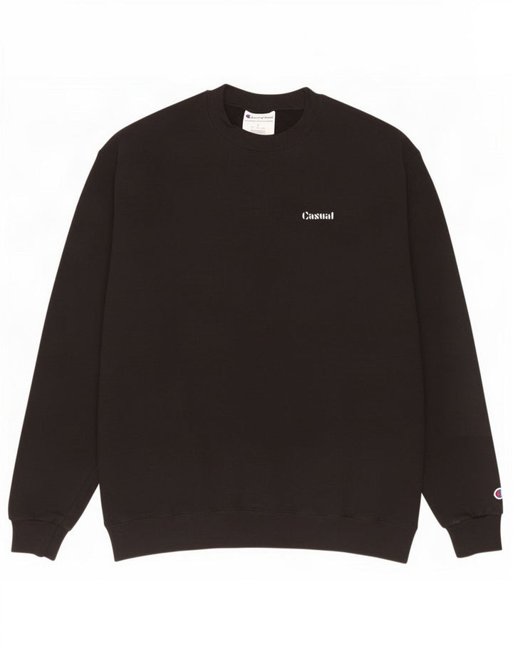 Felpa da uomo Champion Maglione grande in cotone nero